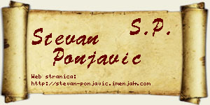 Stevan Ponjavić vizit kartica